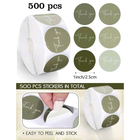 ×500 "Thank you" sticker Shipping Supplies - Picture 2 of 2